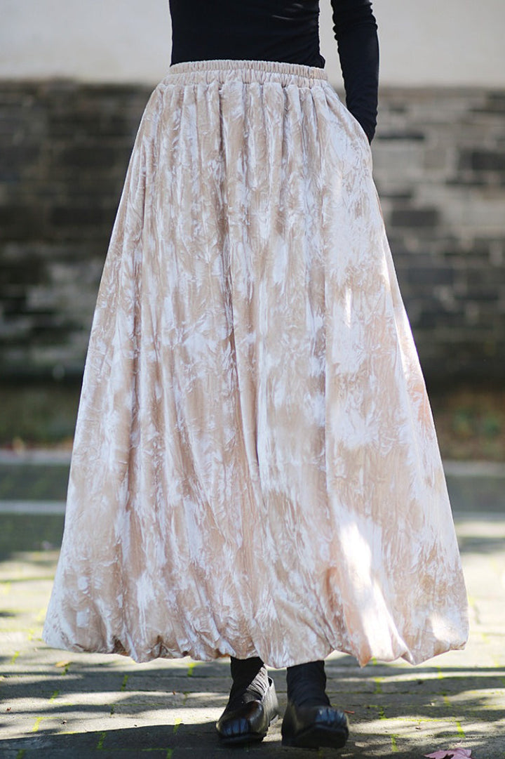 Emily & Isabella Brooks | Velvet Tie Dye Swing Midi Skirt