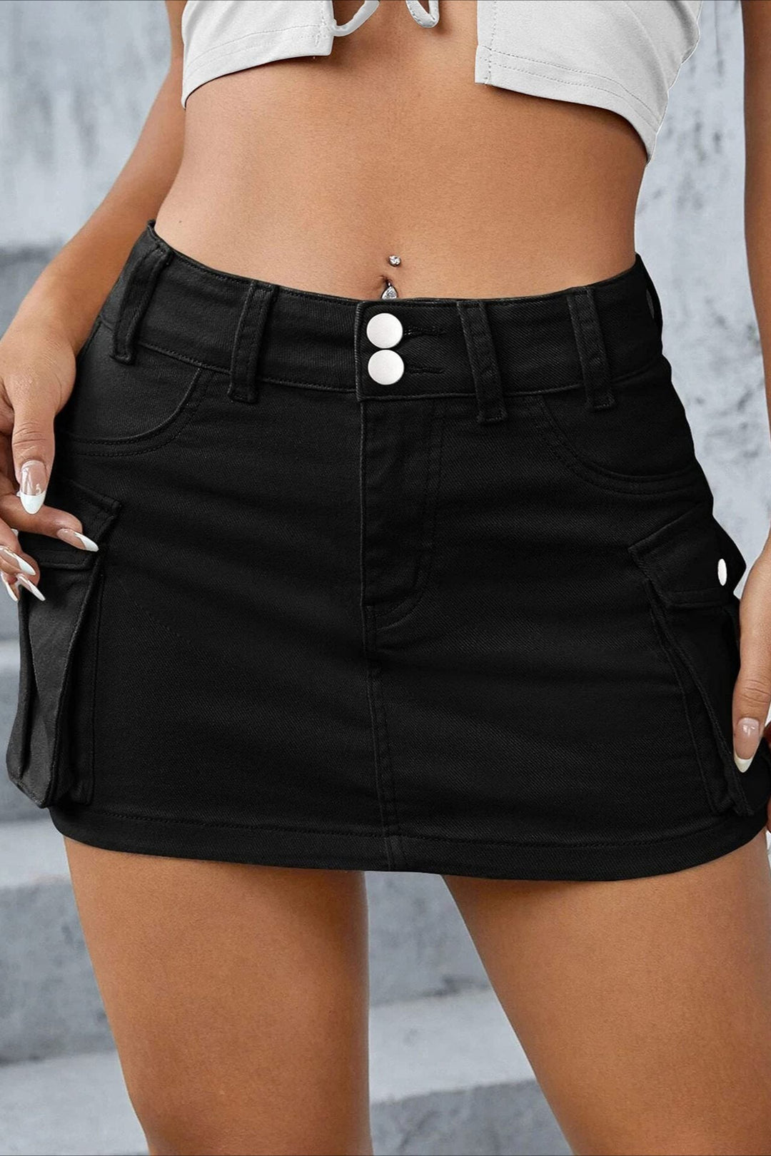 Emily & Isabella Brooks | Solid Low-Waist Bodycon Skirt