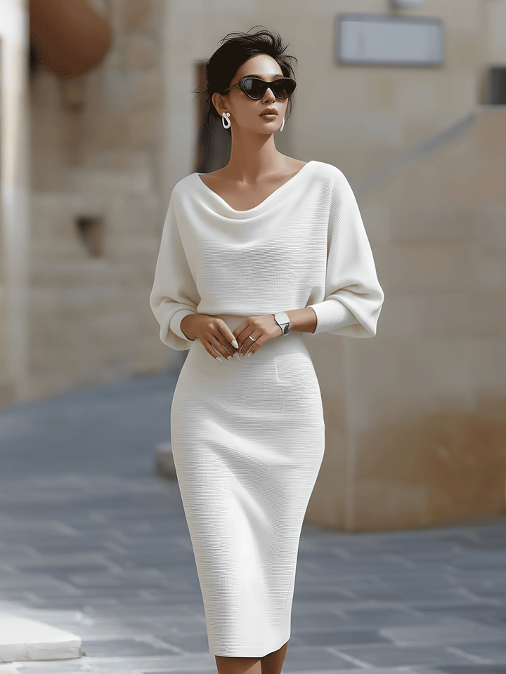 Emily & Isabella Brooks | Midi Dress in Luxurious Fabric