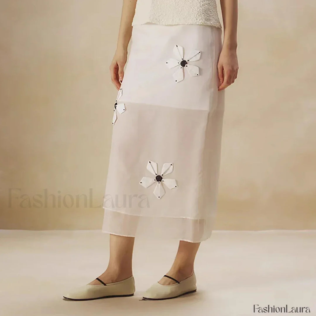 Emily & Isabella Brooks | Floral Organza Cotton Skirt