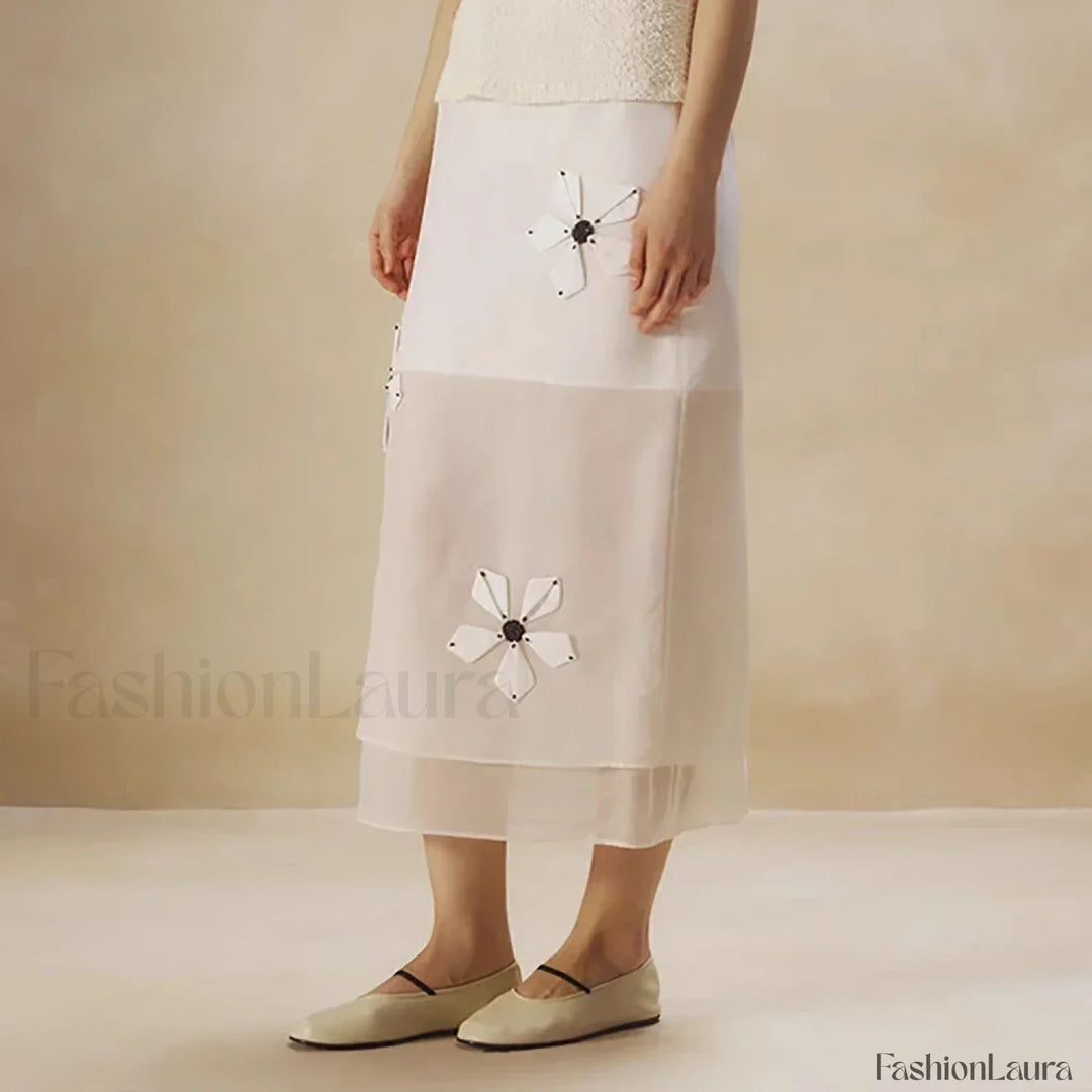 Emily & Isabella Brooks | Floral Organza Cotton Skirt