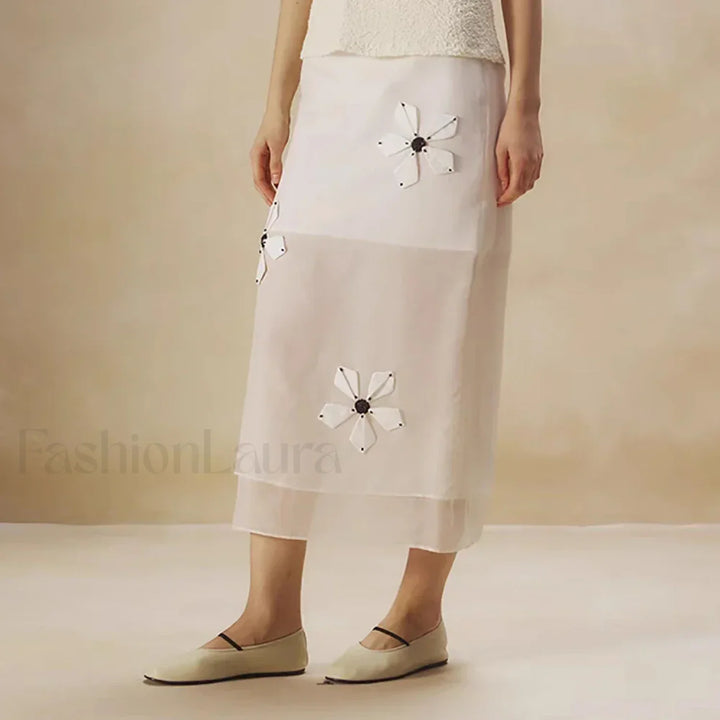 Emily & Isabella Brooks | Floral Organza Cotton Skirt
