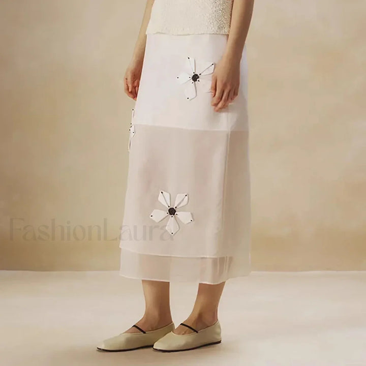 Emily & Isabella Brooks | Floral Organza Cotton Skirt
