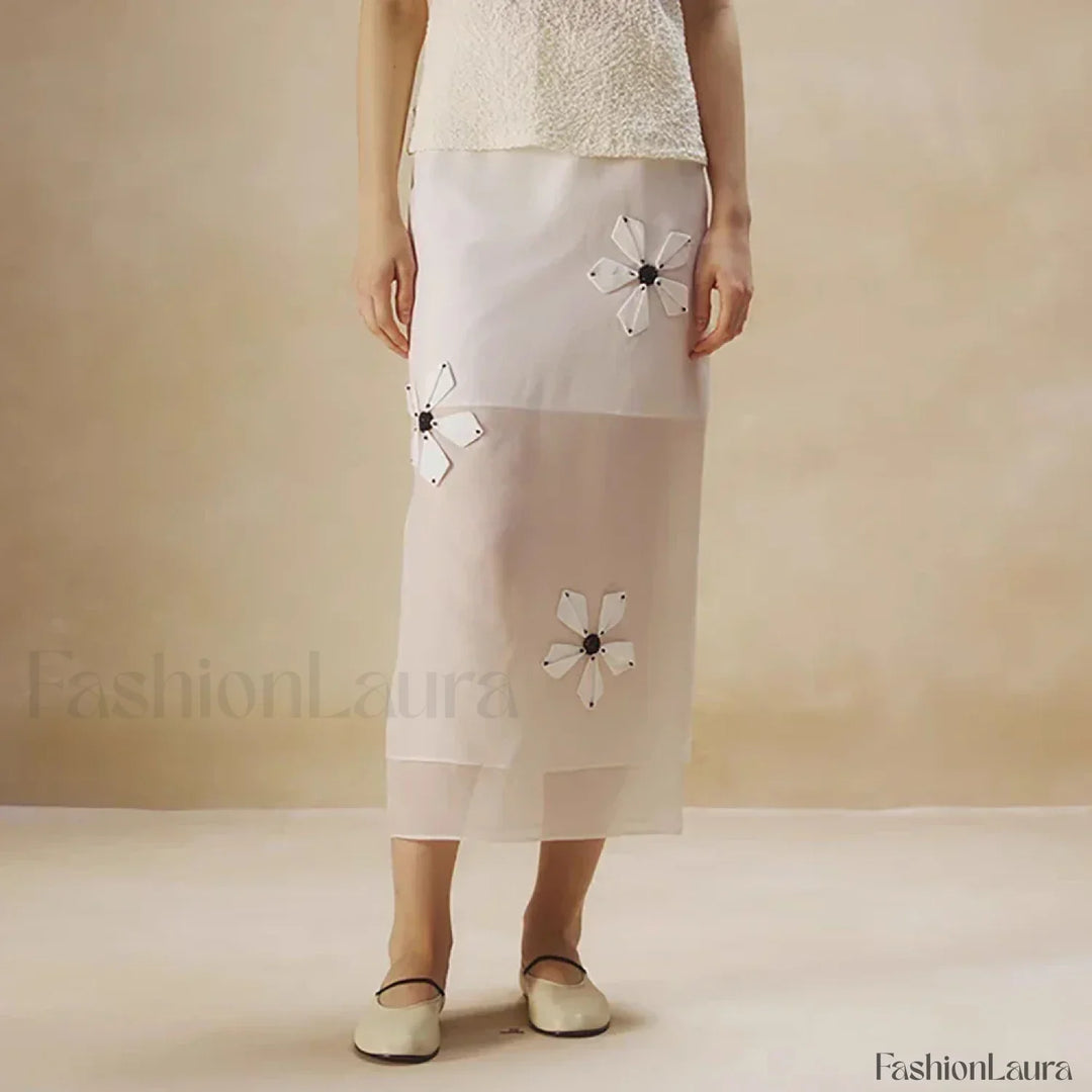 Emily & Isabella Brooks | Floral Organza Cotton Skirt