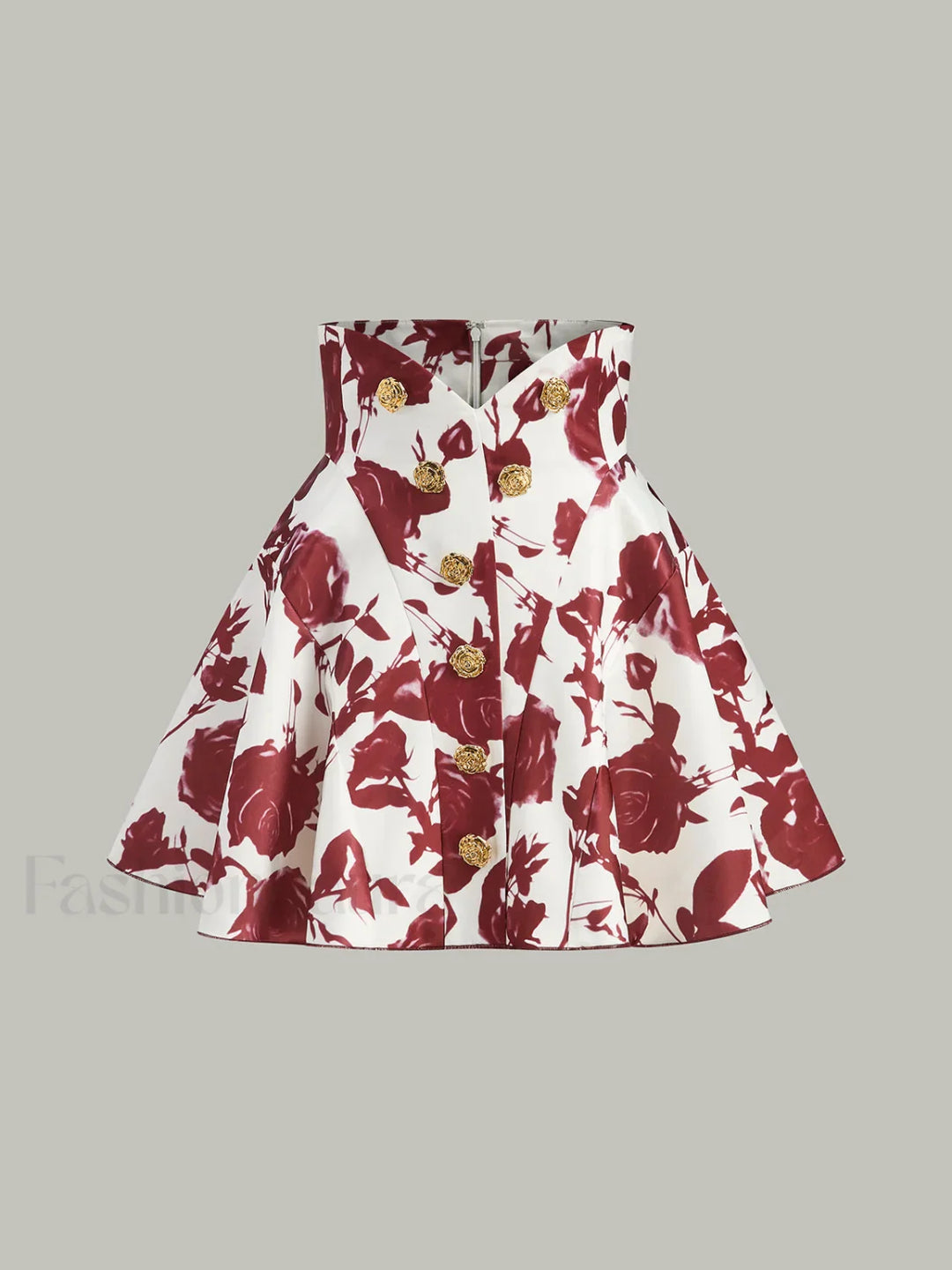 Emily & Isabella Brooks | Floral Print Skirt with Button Details
