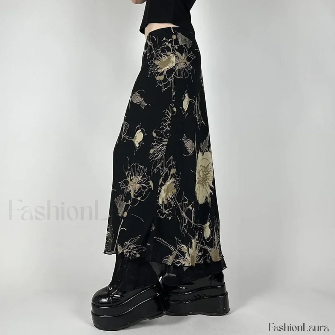 Emily & Isabella Brooks | Floral Double Layer Skirt