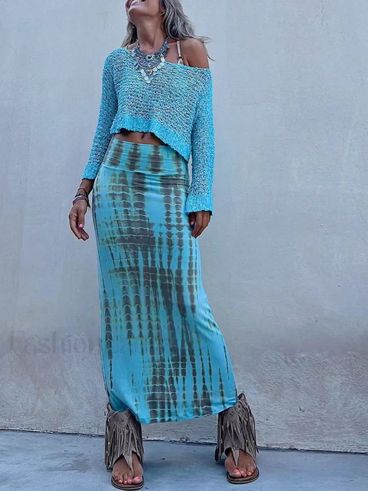 Emily & Isabella Brooks | Gothic Print Pencil Maxi Skirt