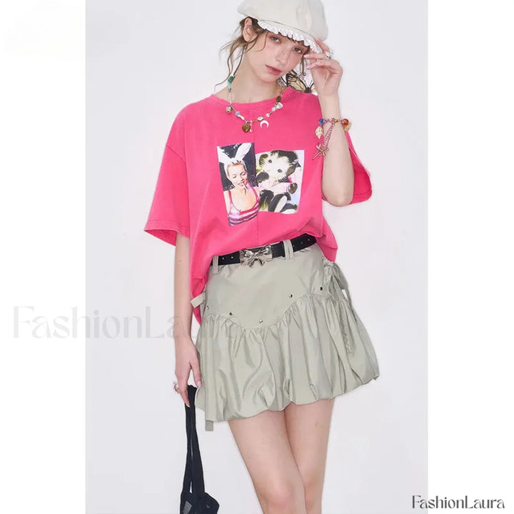 Emily & Isabella Brooks | Gray Pleated Skirt with Bowknot