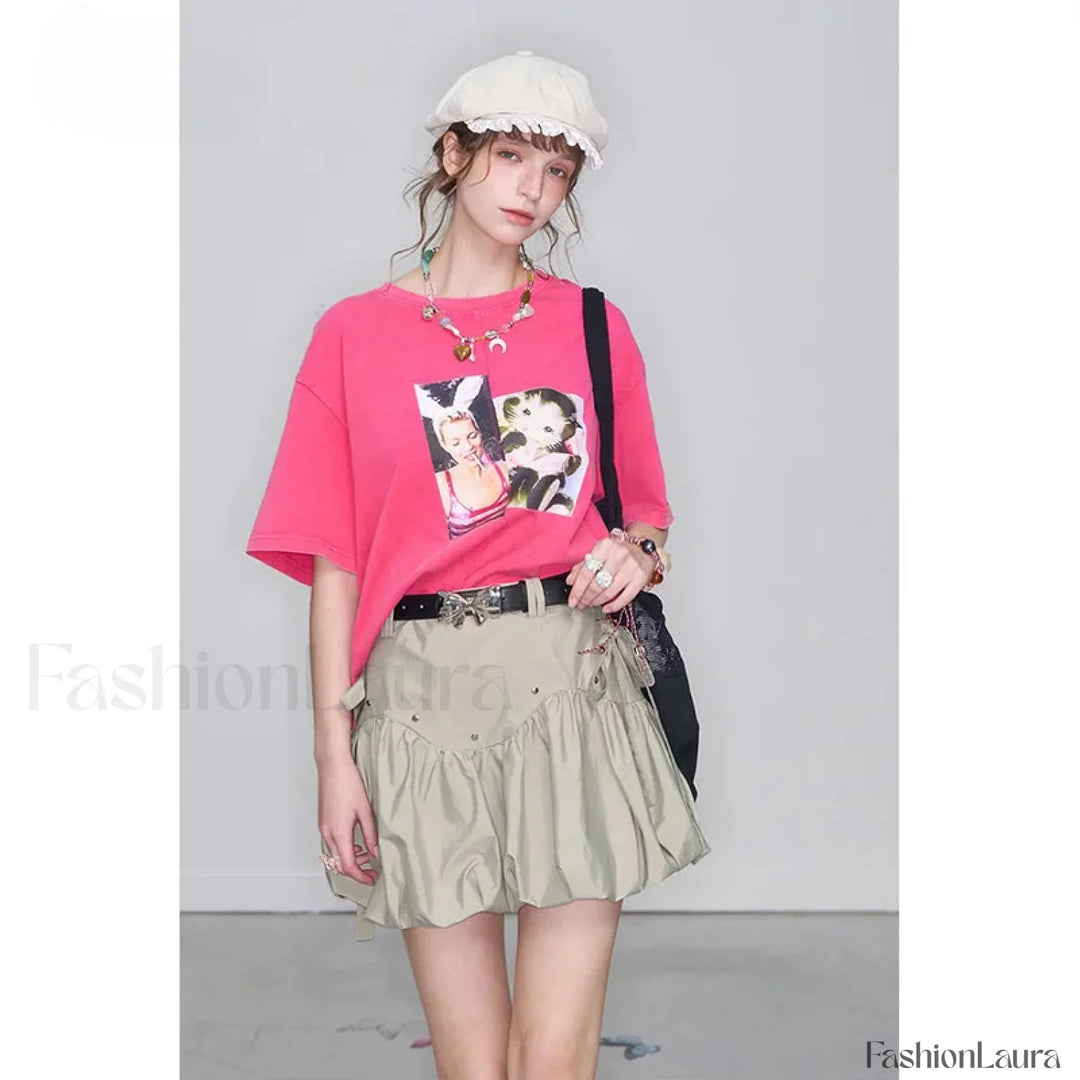 Emily & Isabella Brooks | Gray Pleated Skirt with Bowknot