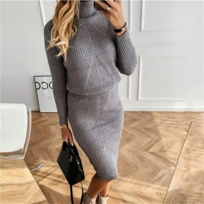 Emily & Isabella Brooks | Cozy Turtleneck Sweater Dress