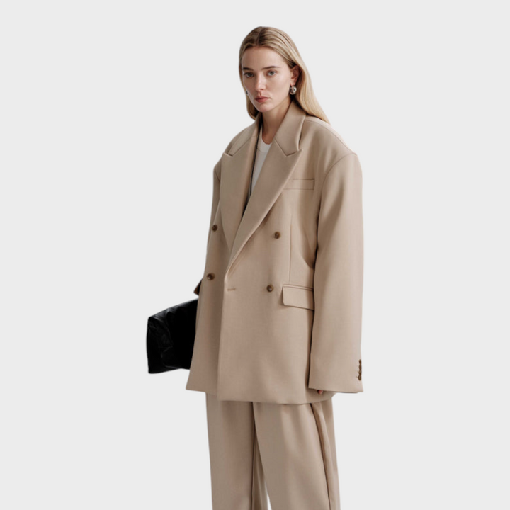 Emily & Isabella Brooks | Oversized Frame Blazer - Khaki