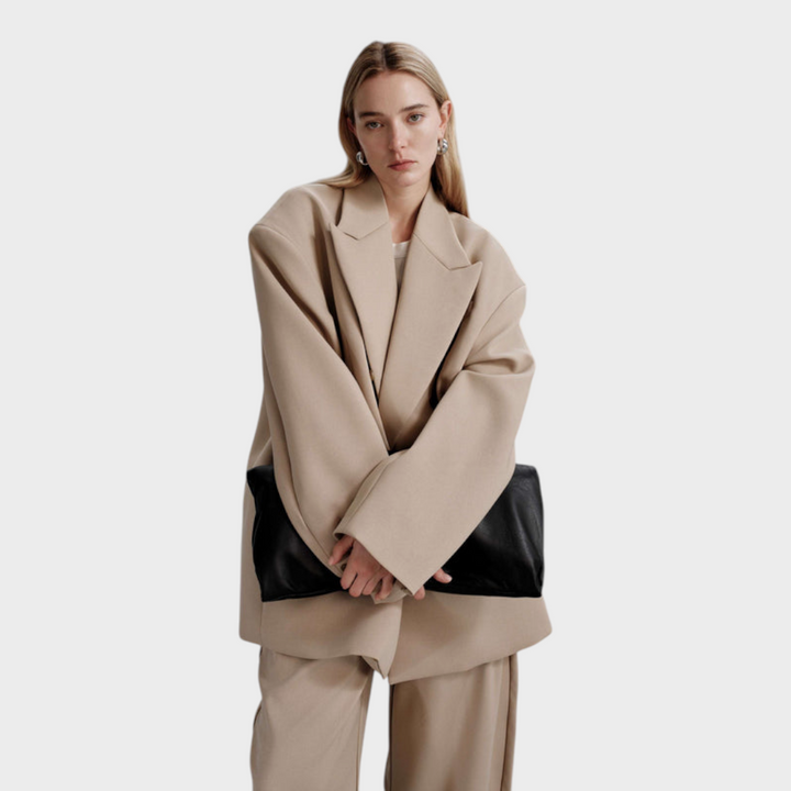 Emily & Isabella Brooks | Oversized Frame Blazer - Khaki