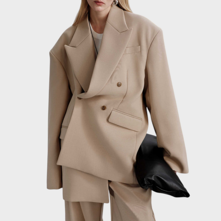 Emily & Isabella Brooks | Oversized Frame Blazer - Khaki