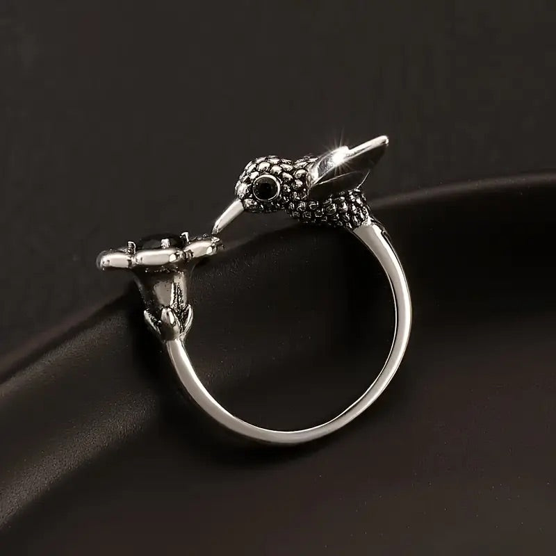 Emily & Isabella Brooks | Adjustable Open Bird Ring in Silver