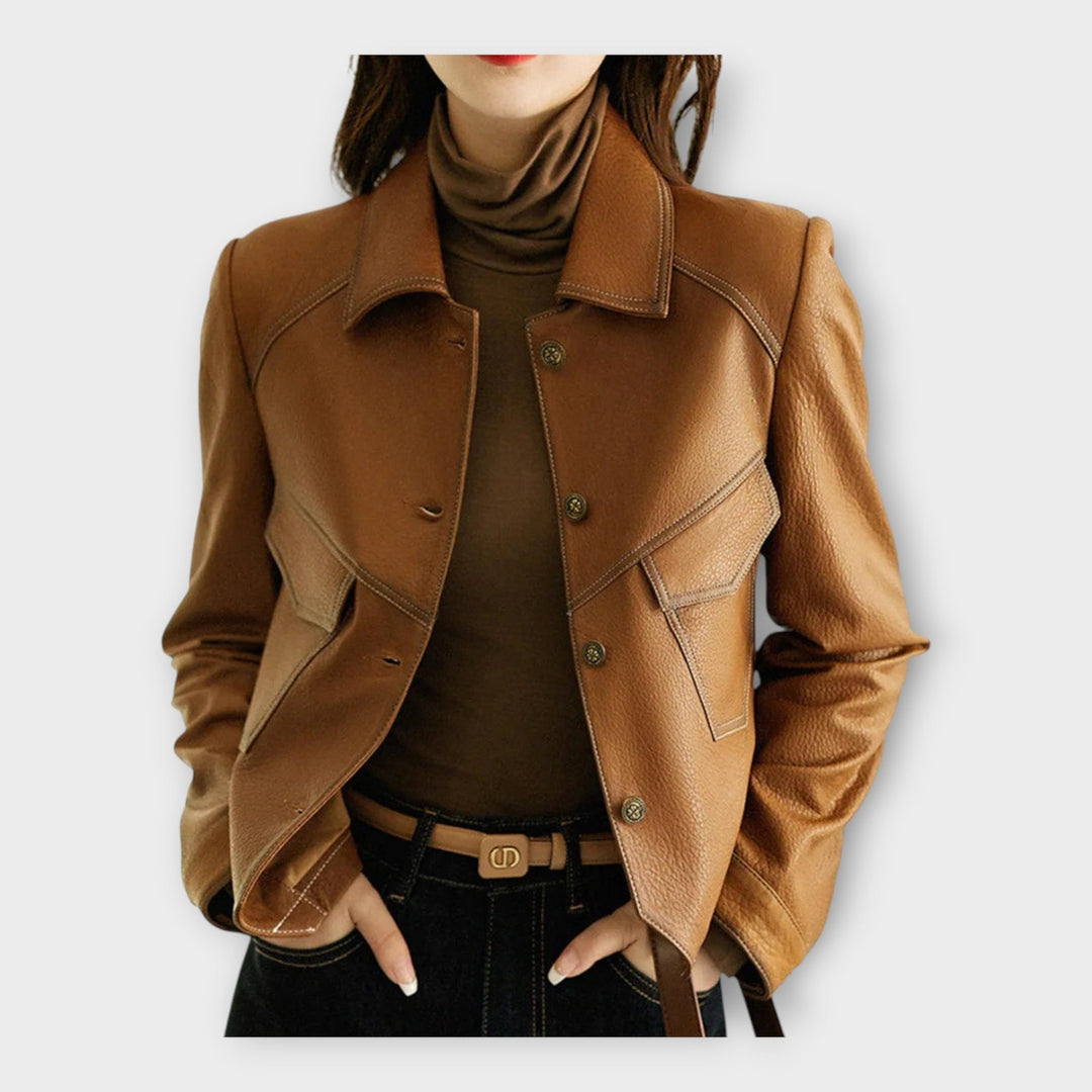 Emily & Isabella Brooks | Leather Jacket, Modern Design, Sophisticated Aesthetics