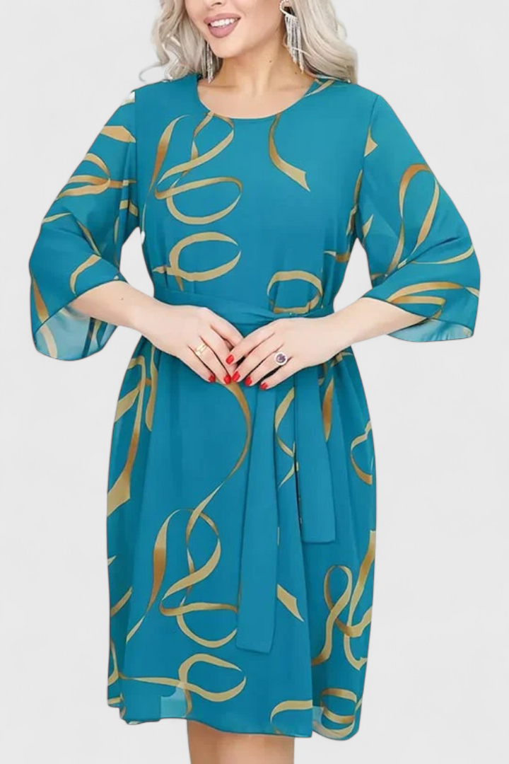 Emily & Isabella Brooks | Midi Dress, Print, Belt, Flexible Cut