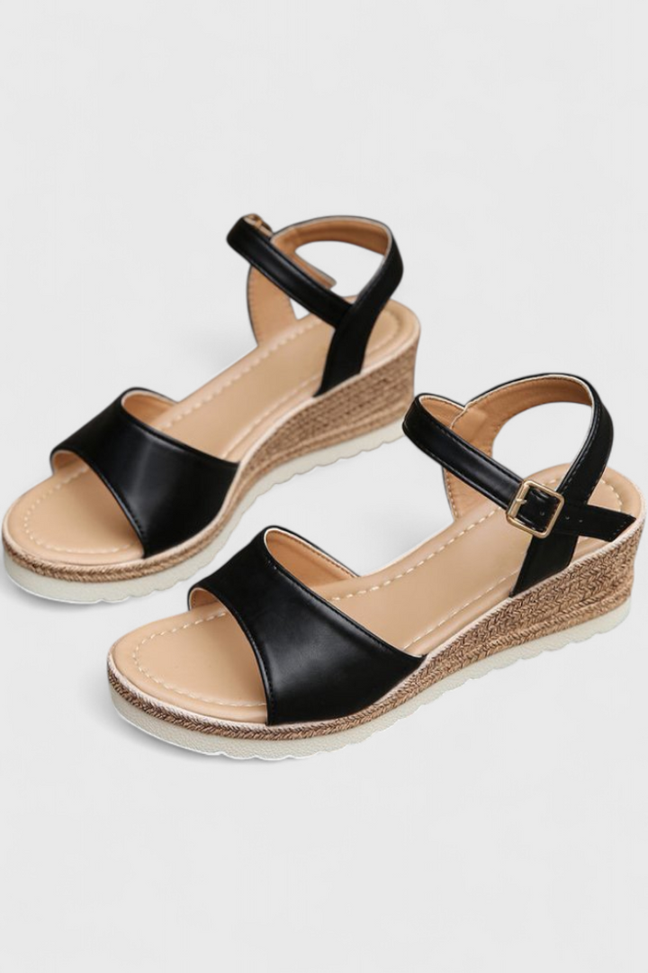 Emily & Isabella Brooks | Platform Sandals with Braided Sole and Open Toe