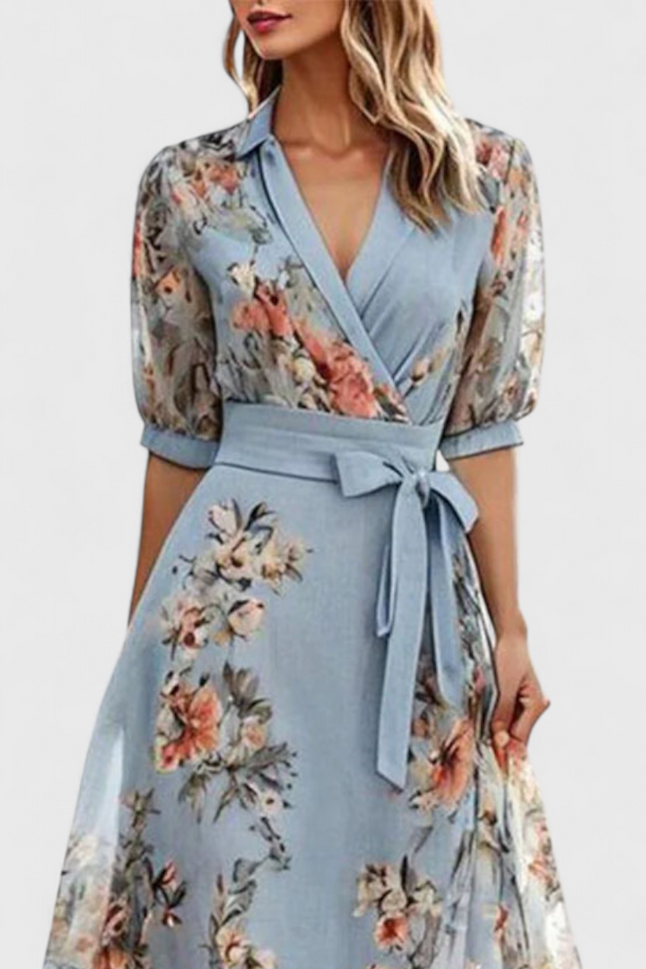 Emily & Isabella Brooks | Floral Midi Dress, V-Neck