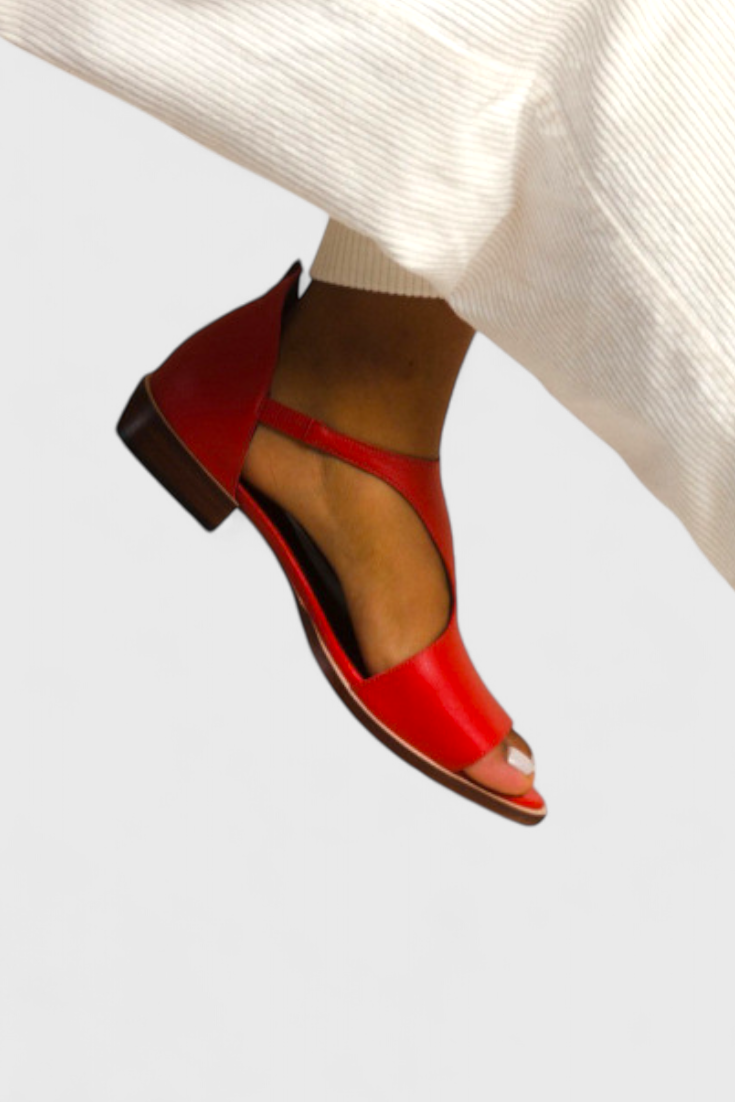 Emily & Isabella Brooks | Eco-Leather Sandals with Pointed Toe and Low Heel