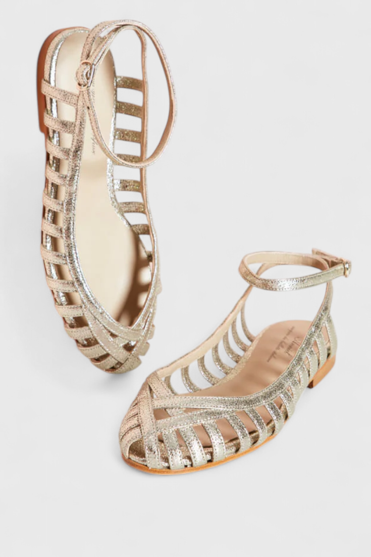 Emily & Isabella Brooks | Ankle Strap Sandals in Silver
