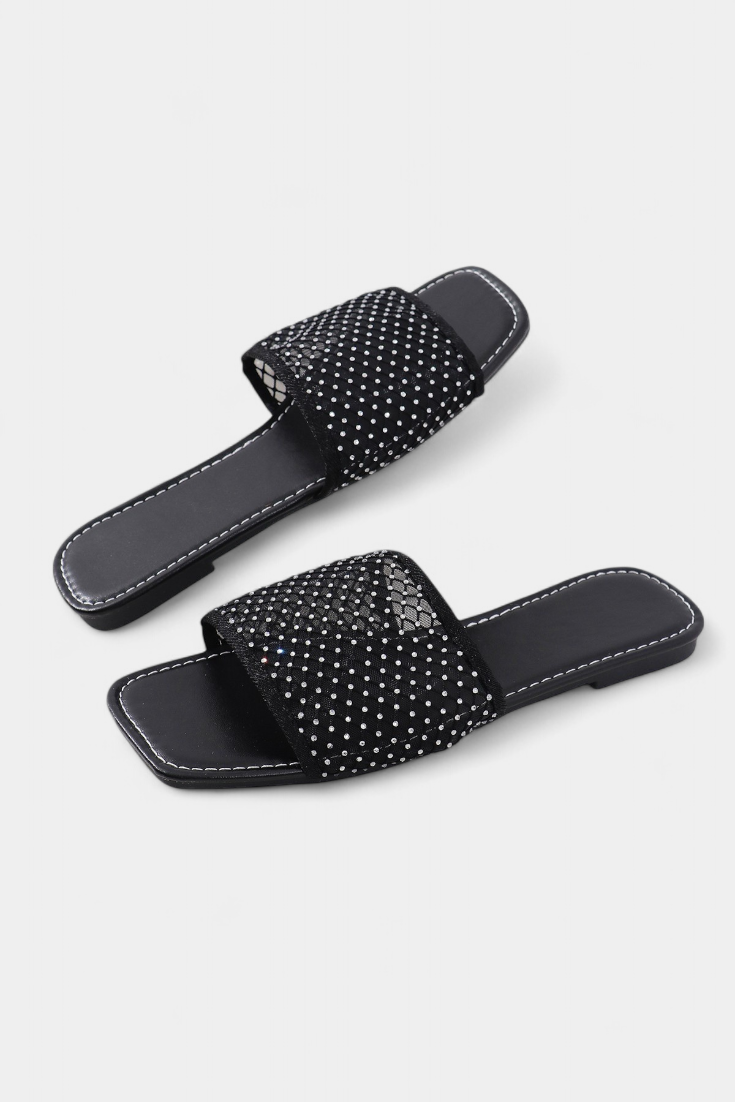 Emily & Isabella Brooks | Glitter Sandals with Square Toe