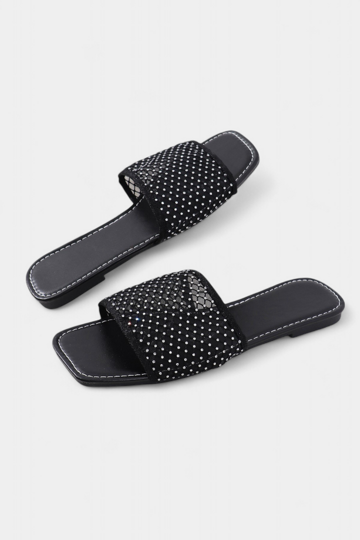 Emily & Isabella Brooks | Glitter Sandals with Square Toe