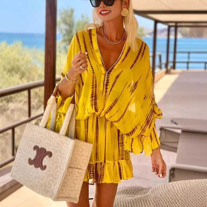 Emily & Isabella Brooks | V-Neck High Waist Mini Dress