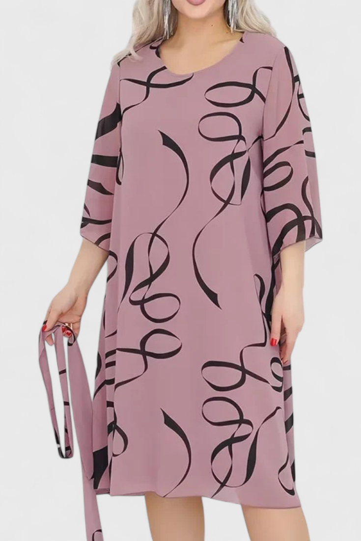Emily & Isabella Brooks | Midi Dress, Print, Belt, Flexible Cut
