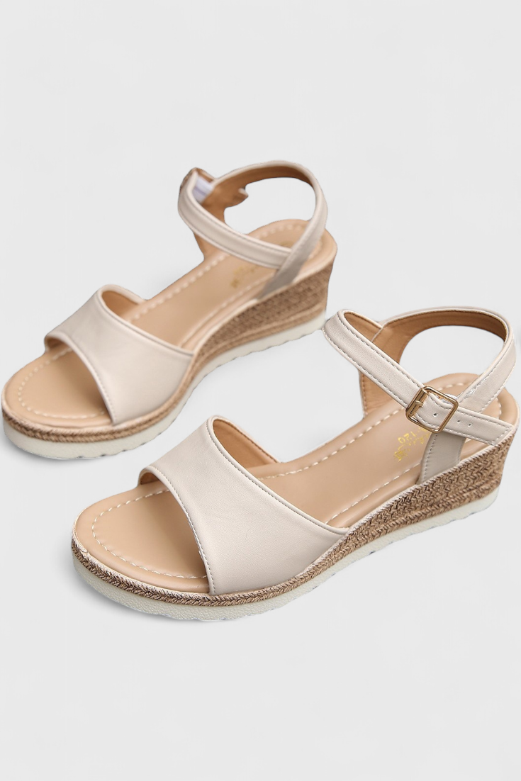 Emily & Isabella Brooks | Platform Sandals with Braided Sole and Open Toe