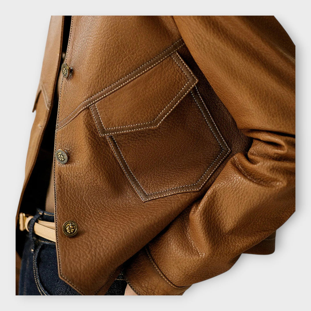 Emily & Isabella Brooks | Leather Jacket, Modern Design, Sophisticated Aesthetics