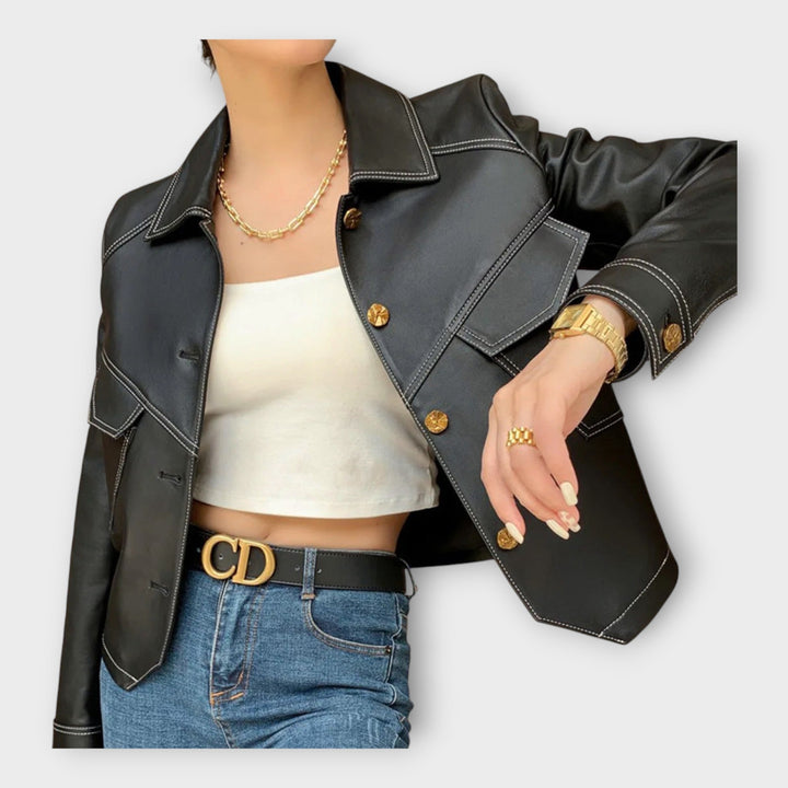 Emily & Isabella Brooks | Leather Jacket, Modern Design, Sophisticated Aesthetics