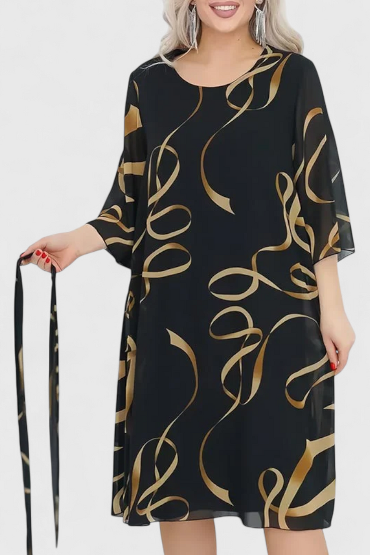 Emily & Isabella Brooks | Midi Dress, Print, Belt, Flexible Cut