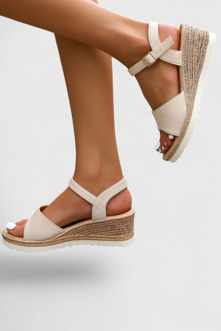 Emily & Isabella Brooks | Platform Sandals with Braided Sole and Open Toe