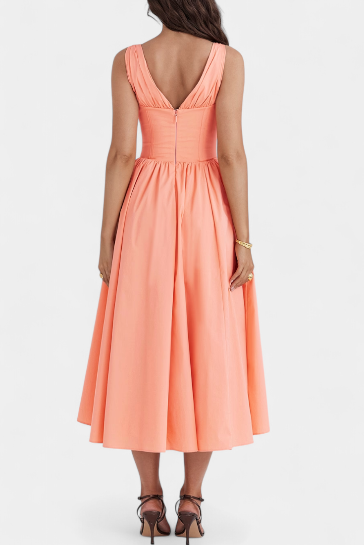 Emily & Isabella Brooks | Midi Dress, V-Neck, Floral Print