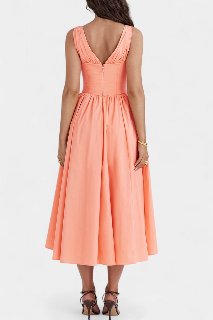 Emily & Isabella Brooks | Midi Dress, V-Neck, Floral Print