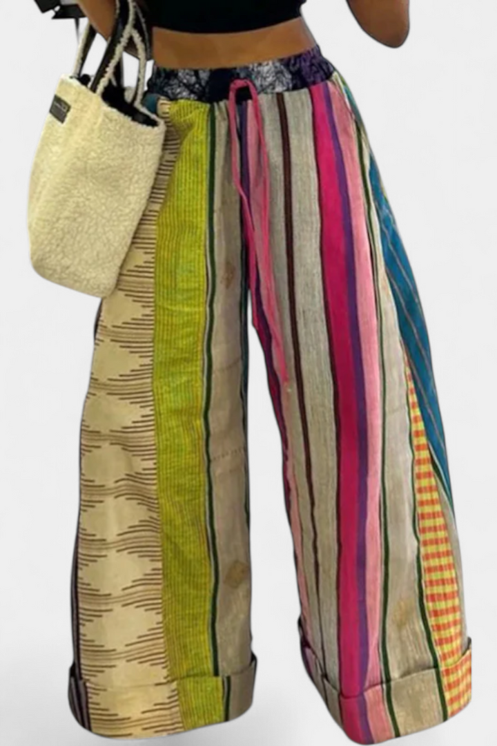 Emily & Isabella Brooks | Casual Wide Leg Pants, Striped Pattern