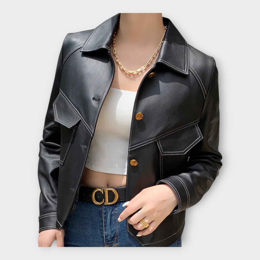 Emily & Isabella Brooks | Leather Jacket, Modern Design, Sophisticated Aesthetics