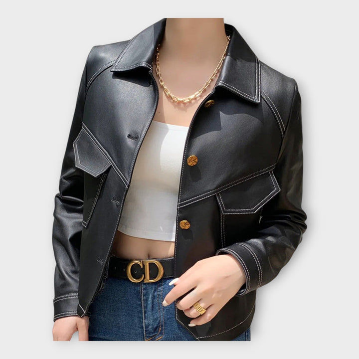 Emily & Isabella Brooks | Leather Jacket, Modern Design, Sophisticated Aesthetics