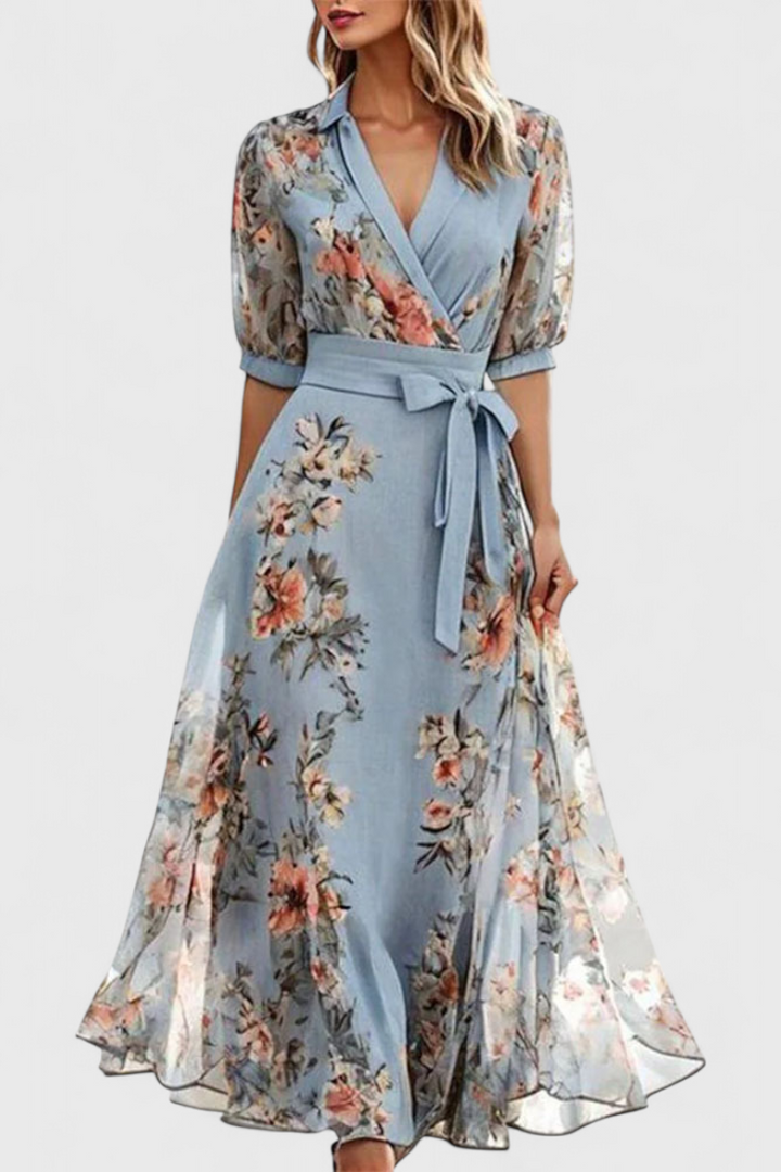 Emily & Isabella Brooks | Floral Midi Dress, V-Neck