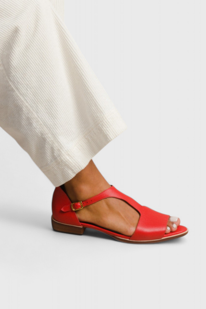 Emily & Isabella Brooks | Eco-Leather Sandals with Pointed Toe and Low Heel