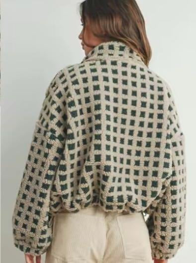Emily & Isabella Brooks | Fleece Jacket with Check Pattern