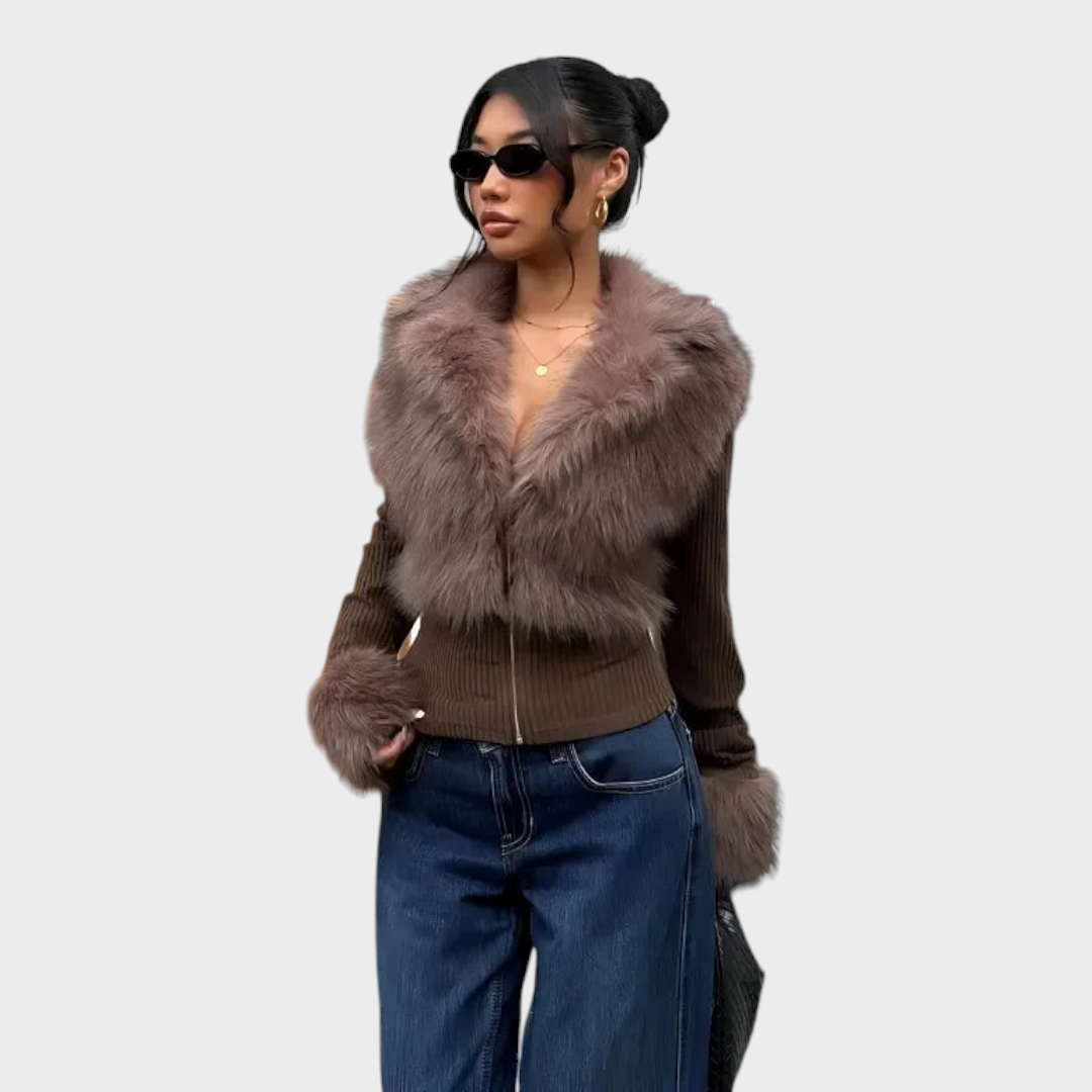 Emily & Isabella Brooks | Shiny Faux Fur Coat