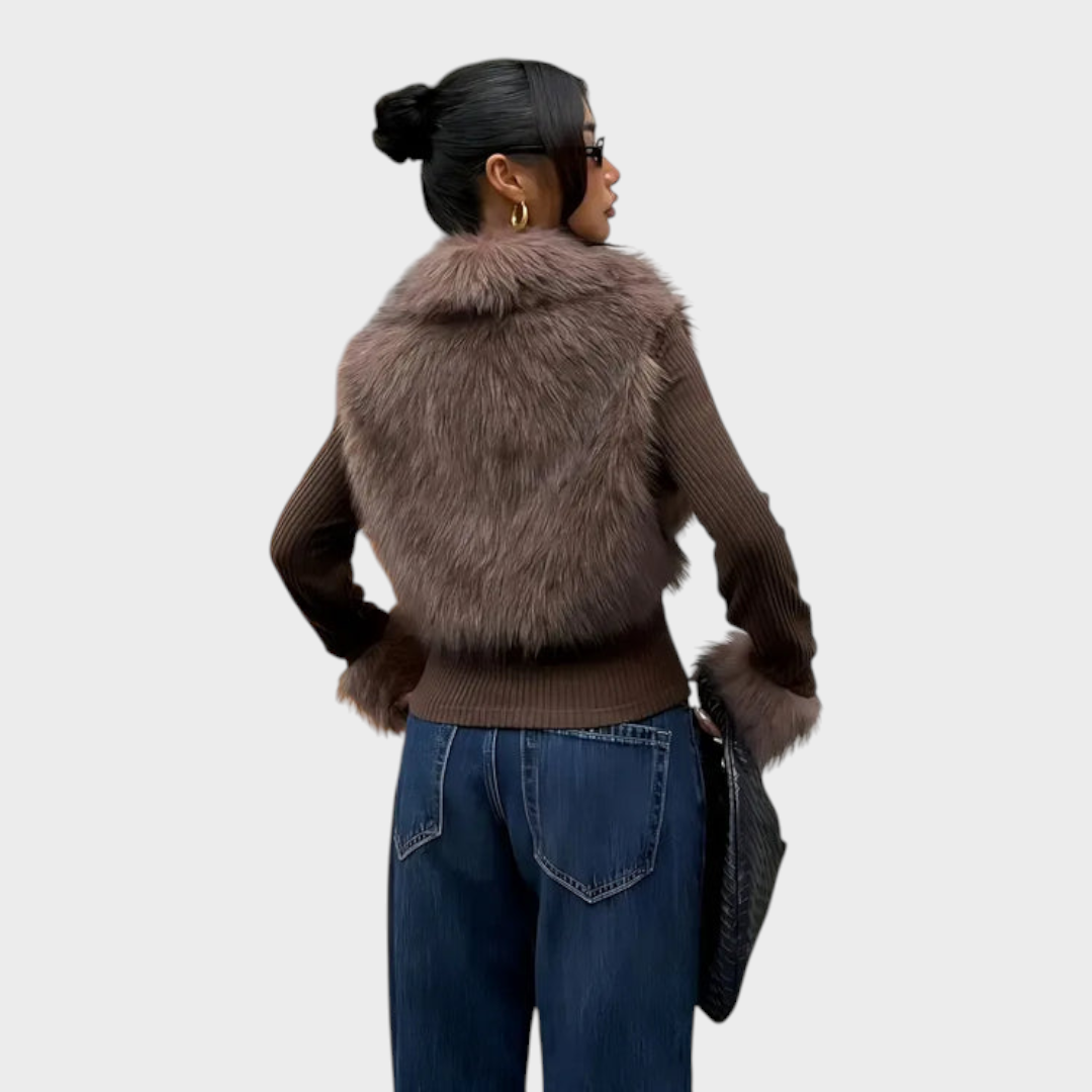 Emily & Isabella Brooks | Shiny Faux Fur Coat