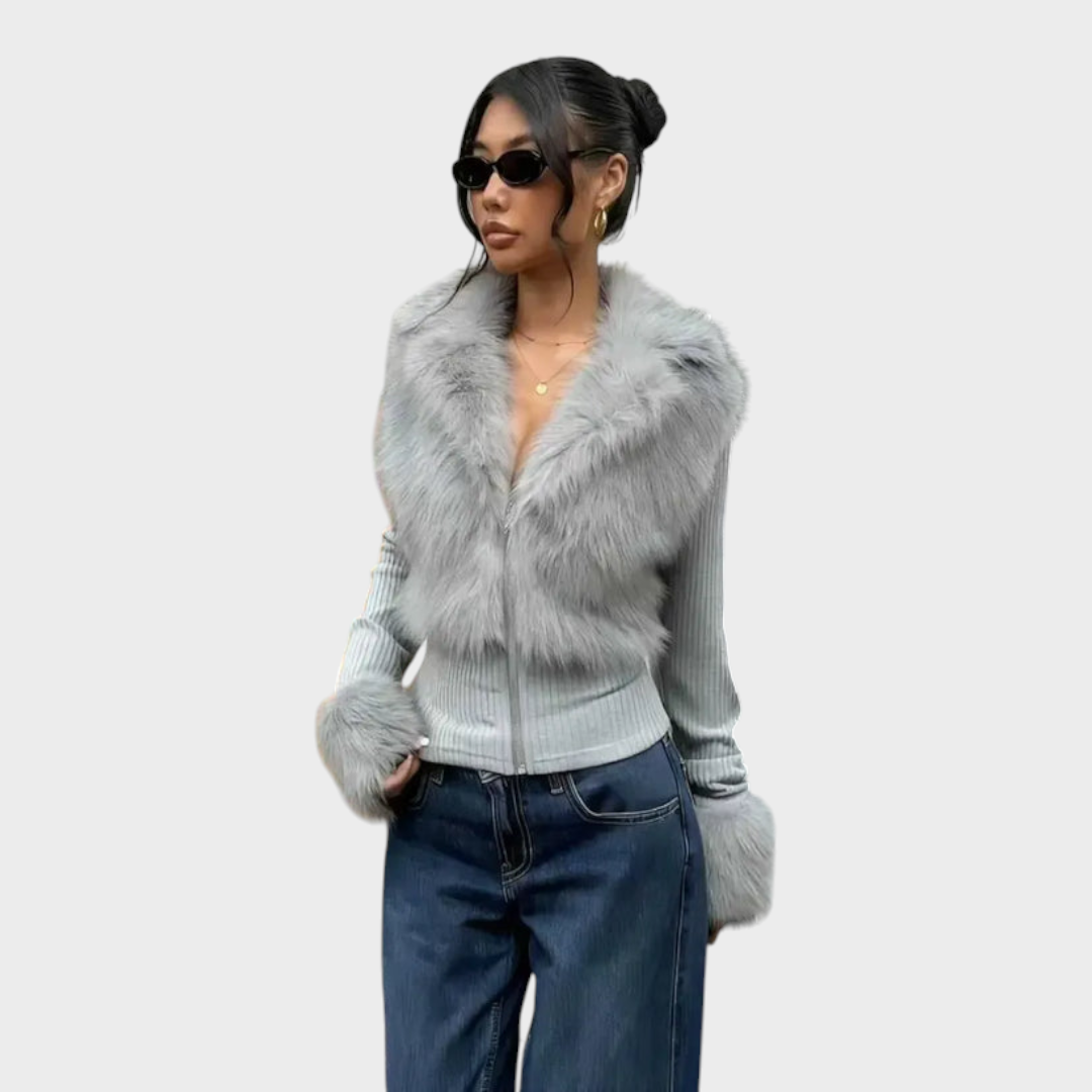 Emily & Isabella Brooks | Shiny Faux Fur Coat
