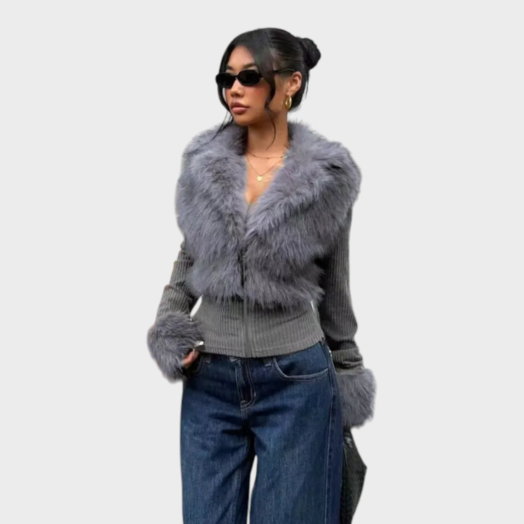 Emily & Isabella Brooks | Shiny Faux Fur Coat