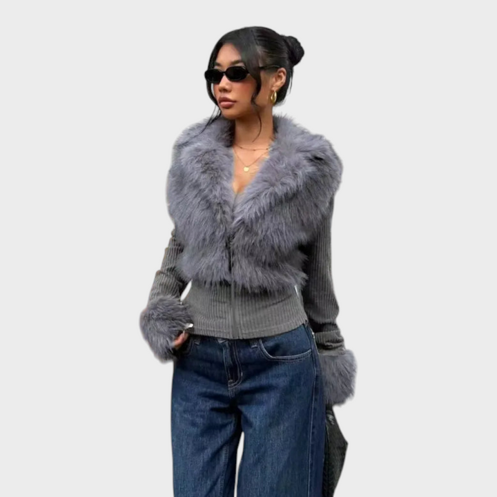 Emily & Isabella Brooks | Shiny Faux Fur Coat