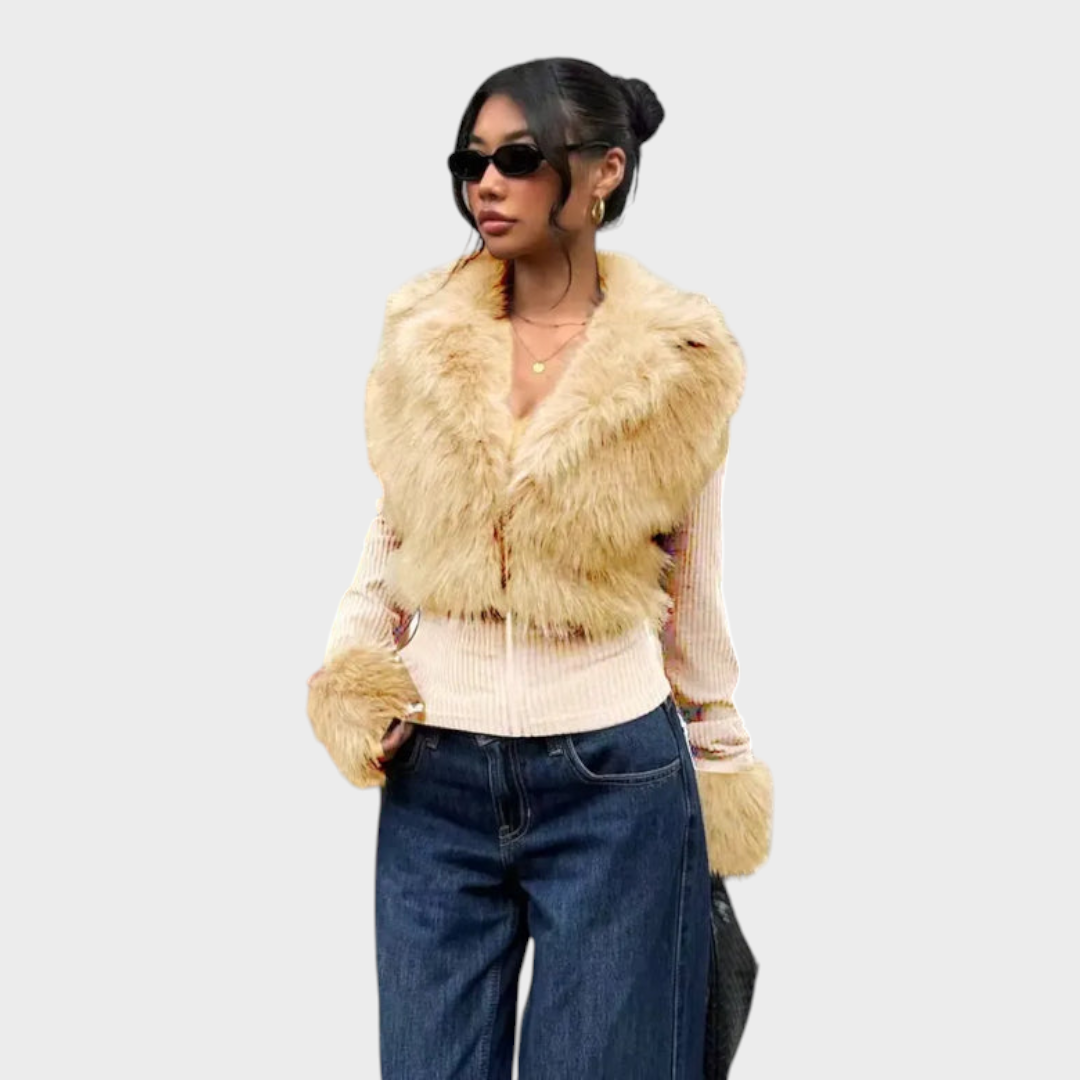 Emily & Isabella Brooks | Shiny Faux Fur Coat