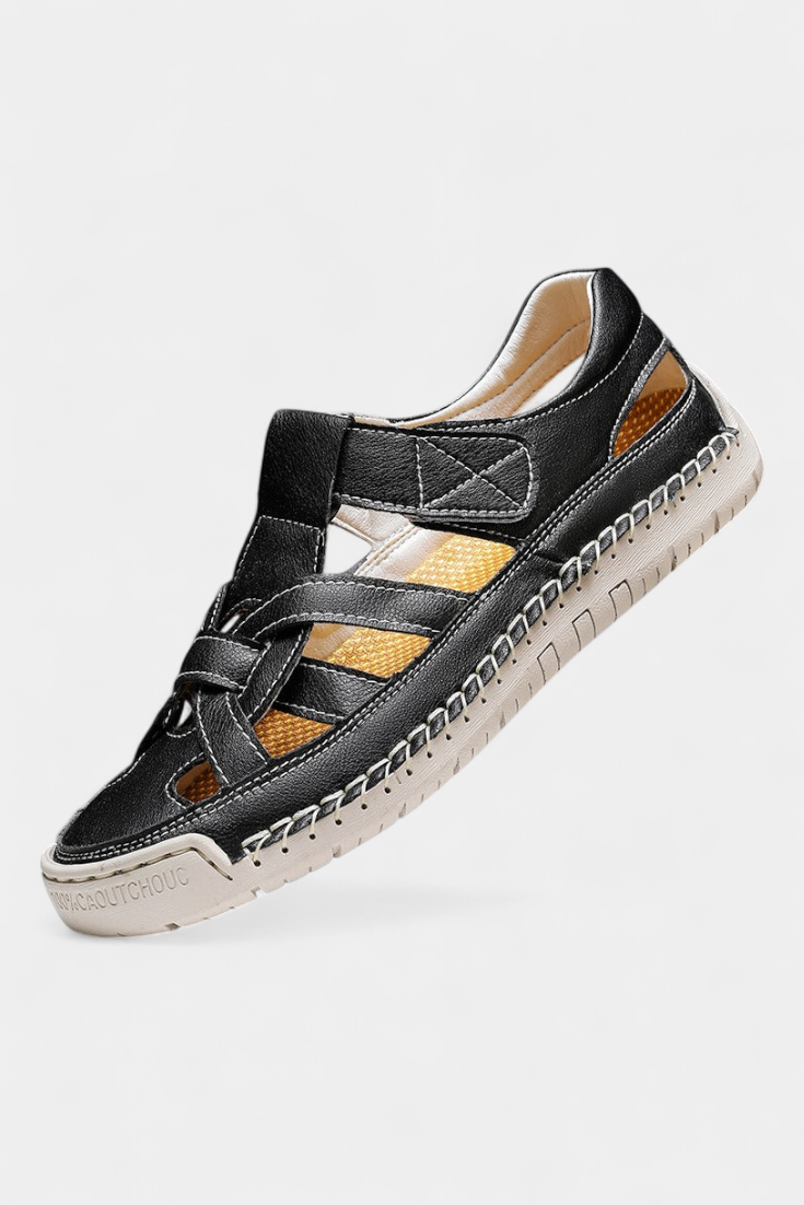 Emily & Isabella Brooks | Ergonomic sandals made of synthetic leather with side cutouts