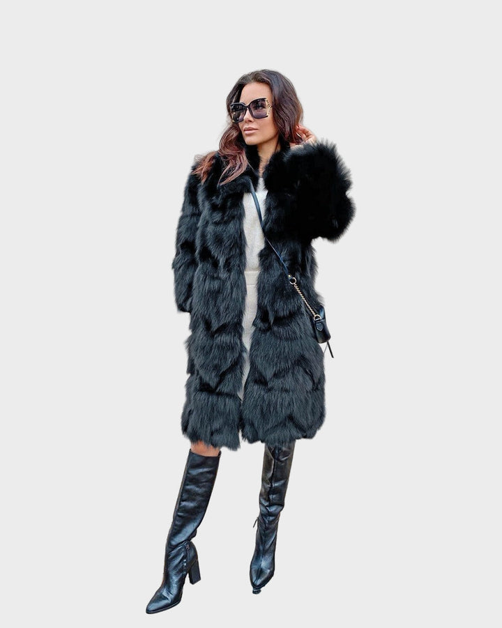 Emily & Isabella Brooks | Long Faux Fox Fur Coat