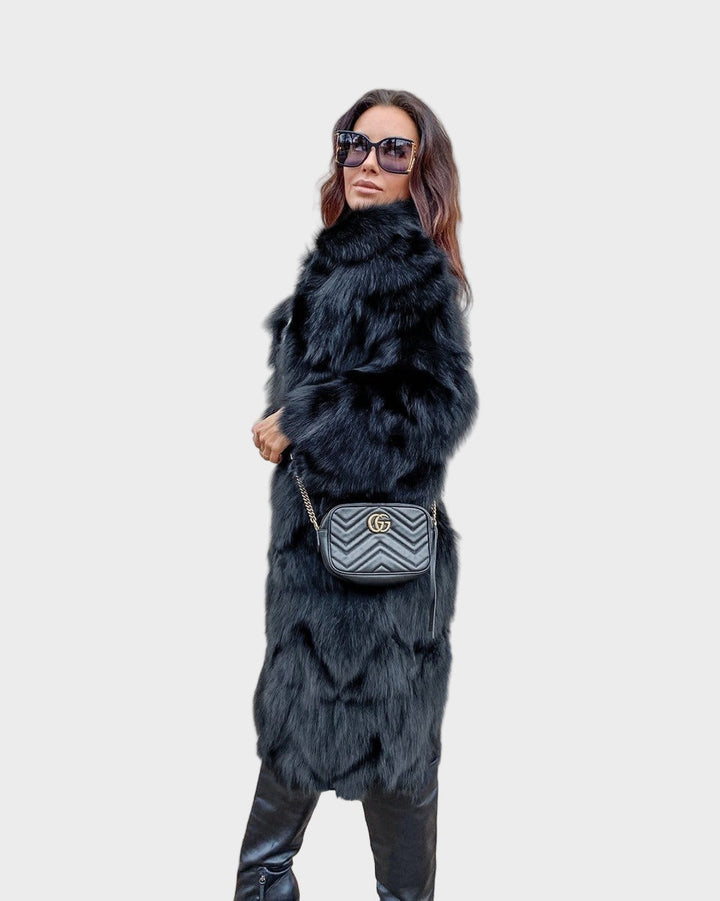 Emily & Isabella Brooks | Long Faux Fox Fur Coat